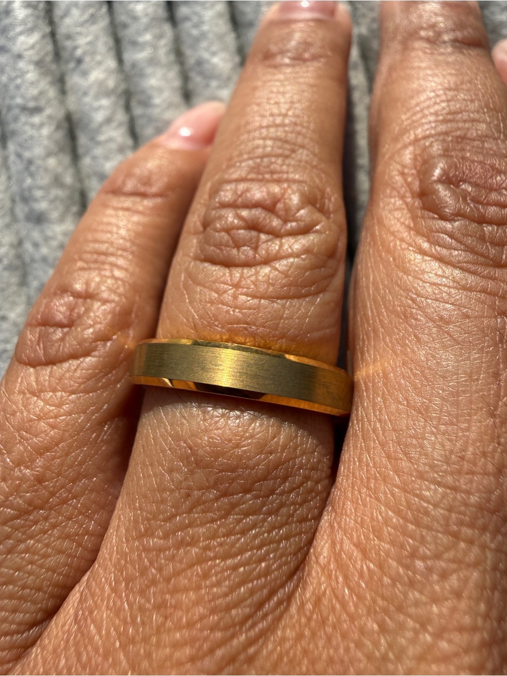 Tungsten Gold Tone Band Ring